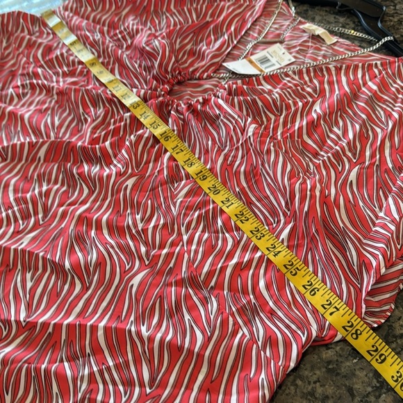 Michael Kors pink Zebra Print Chain trim blouse NWT 3X - Picture 8 of 12